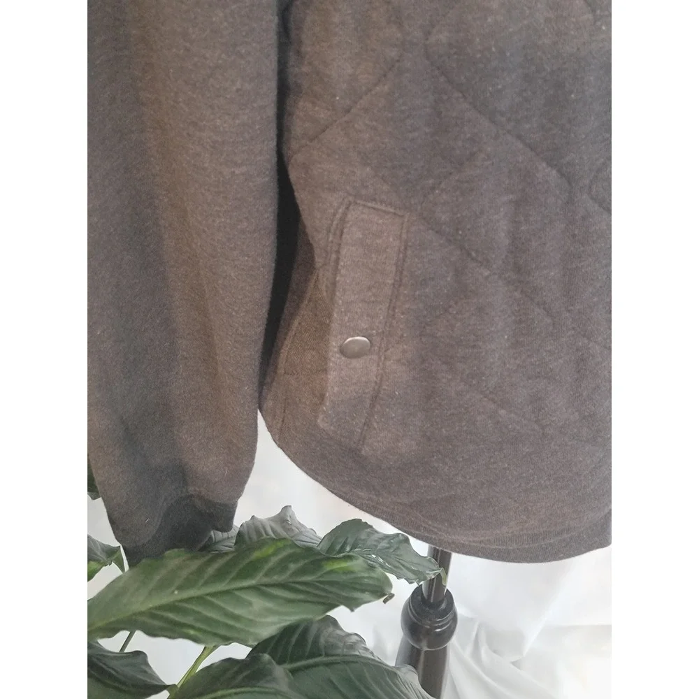 Banana Republic Mens Gray Quilted Full Zip Bomber Jacket Size M Charcoal‎